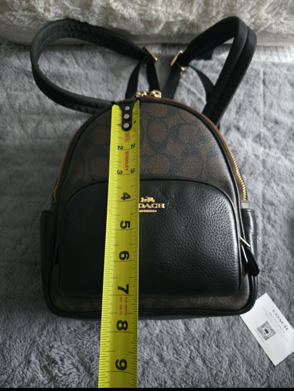 Coach Mini Backpack in Black and Brown Signature Print 💝 - Picture 8 of 10